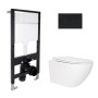 Готовое решение Qtap для ванной комнаты: подвесной унитаз Jay Rimless 520x360x320 + комплект инсталляции Standard (круглая кнопка Black)