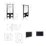 Готовое решение Qtap для ванной комнаты: подвесной унитаз Jay Rimless 485x360x320 + комплект инсталляции Standard (линейная кнопка Black)