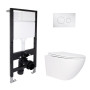 Готовое решение Qtap для ванной комнаты: подвесной унитаз Jay Rimless 520x360x320 + комплект инсталляции Standard (круглая кнопка Chrome)