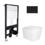 Готовое решение Qtap для ванной комнаты: подвесной унитаз Tern Ultra Quiet 525x345x360 + комплект инсталляции Standard (круглая кнопка Black)