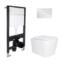Готовое решение Qtap для ванной комнаты: подвесной унитаз Tern Ultra Quiet 525x345x360 + комплект инсталляции Standard (линейная кнопка Chrome)