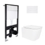Готовое решение Qtap для ванной комнаты: подвесной унитаз Crow Rimless 485x340x330 + комплект инсталляции Standard (линейная кнопка White)