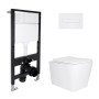 Готовое решение Qtap для ванной комнаты: подвесной унитаз Tern Ultra Quiet 525x345x360 + комплект инсталляции Standard (линейная кнопка White)