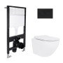 Готовое решение Qtap для ванной комнаты: подвесной унитаз Jay Ultra Quiet 485x360x320 + комплект инсталляции Standard (круглая кнопка Black)