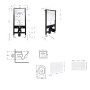 Готовое решение Qtap для ванной комнаты: подвесной унитаз Swan Ultra Quiet 520x360x320 + комплект инсталляции Standard (линейная кнопка White)