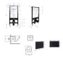 Готовое решение Qtap для ванной комнаты: подвесной унитаз Swan Ultra Quiet 520x360x320 + комплект инсталляции Standard (линейная кнопка Black)