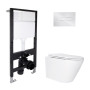 Готовое решение Qtap для ванной комнаты: подвесной унитаз Swan Ultra Quiet 520x360x320 + комплект инсталляции Standard (линейная кнопка Chrome)