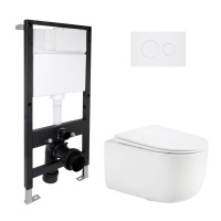 Готове рішення Qtap для ванної кімнати: підвісний унітаз Taurus Ultra Quiet 515x360x350 + комплект інсталяції Standard (кругла клавіша White)