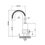 Проточный кран-водонагреватель с гибким изливом для кухни Lidz Warm 065 LDWAR065GRE49096 White/Grey
