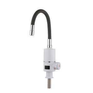 Проточный кран-водонагреватель с гибким изливом для кухни Lidz Warm 065 LDWAR065GRE49096 White/Grey