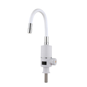 Проточный кран-водонагреватель с гибким изливом для кухни Lidz Warm 065 LDWAR065WHI49097 White/White