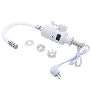 Проточный кран-водонагреватель с гибким изливом для кухни Lidz Warm 065 LDWAR065WHI49097 White/White