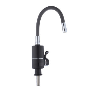 Проточный кран-водонагреватель с гибким изливом для кухни Lidz Warm 064 LDWAR064GRE49094 Black/Grey