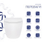 Унітаз підвісний Qtap Robin безобідковий з сидінням Soft-close QT13332141ERW