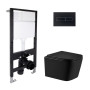 Готове рішення Qtap для ванної кімнати: підвісний унітаз Crow Ultra Quiet 485x340x290 + комплект інсталяції Standard (лінійна клавіша Black)