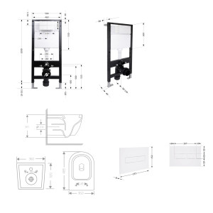 Готове рішення Qtap для ванної кімнати: підвісний унітаз Jay Ultra Quiet 485x360x320 + комплект інсталяції Standard (лінійна клавіша White)