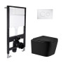 Готове рішення Qtap для ванної кімнати: підвісний унітаз Crow Ultra Quiet 485x340x290 + комплект інсталяції Standard (кругла клавіша Chrome)