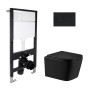 Готове рішення Qtap для ванної кімнати: підвісний унітаз Crow Ultra Quiet 485x340x290 + комплект інсталяції Standard (кругла клавіша Black)