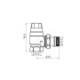 Клапан угловой на обратную линию с повышеной проходимостью Thermo Alliance Forte (Kvs - 3,8 m3/h) 3/4" TAF0021W25