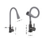 Змішувач для кухні Lidz Aria 015F31 (k35) з гнучким виливом LDARI015F31GGRP49567 Graphite/Grey