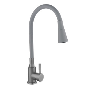 Змішувач для кухні Lidz Aria 015F31 (k35) з гнучким виливом LDARI015F31GGRP49567 Graphite/Grey