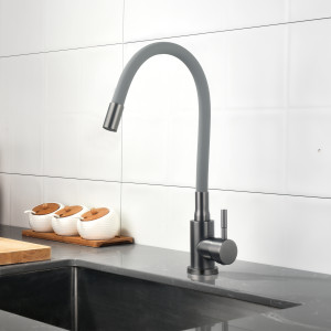 Змішувач для кухні Lidz Aria 015F3 (k35) з гнучким виливом LDARI015F3GGRP49565 Graphite/Grey