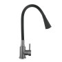 Змішувач для кухні Lidz Aria 015F31 (k35) з гнучким виливом LDARI015F31BGRP49566 Graphite/Black