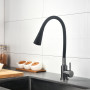 Змішувач для кухні Lidz Aria 015F31 (k35) з гнучким виливом LDARI015F31BGRP49566 Graphite/Black