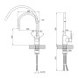 Змішувач для кухні Lidz Aria 015F3 (k35) з гнучким виливом LDARI015F3BGRP49564 Graphite/Black