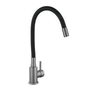 Змішувач для кухні Lidz Aria 015F3 (k35) з гнучким виливом LDARI015F3BGRP49564 Graphite/Black