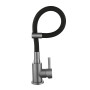 Змішувач для кухні Lidz Aria 015F3 (k35) з гнучким виливом LDARI015F3BGRP49564 Graphite/Black