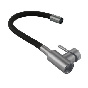 Змішувач для кухні Lidz Aria 015F3 (k35) з гнучким виливом LDARI015F3BGRP49564 Graphite/Black