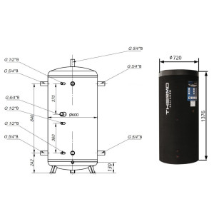 Теплоакумулятор Thermo Alliance TA-ТАМ-00 350 з ізоляцією 80 мм