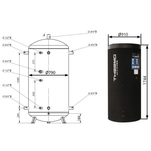 Теплоакумулятор Thermo Alliance TA-ТАМ-00 750 з ізоляцією 80 мм