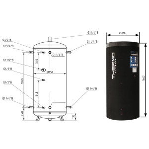 Теплоакумулятор Thermo Alliance TA-ТАМ-00 500 з ізоляцією 80 мм