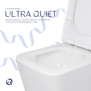 Унитаз напольный Qtap Crow Ultra Quiet безободковый с сиденьем Soft-close QTCRO27W51028