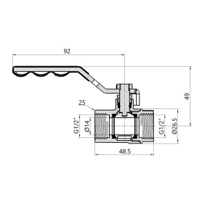 Кран кульовий Thermo Alliance Standart 1/2" ВР для газу (важіль) SD600NG15PN40