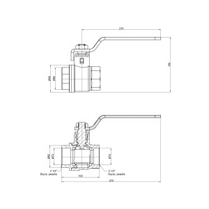 Кран кульовий SD Plus 2" 1/2 ВР для води (важіль) SD600W63