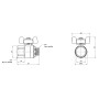 Кран кульовий Thermo Alliance Base 3/4" ВЗ для води (метелик) SD607W20