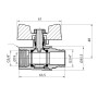 Кран кульовий Thermo Alliance Base 3/4" ВЗ для газу (метелик) SD607G20