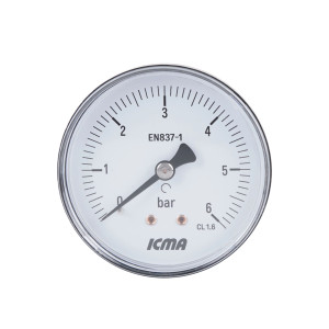 Манометр Icma 1/4" 0-6 бар, заднє підключення №243
