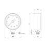 Манометр Icma 1/4" 0-10 бар, нижнє підключення №244