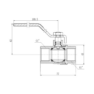 Кран кульовий Thermo Alliance Forte 1" ВР для газа (ручка) SF600G25