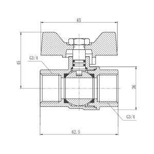 Кран кульовий Thermo Alliance Forte 3/4" ВР для газа (метелик) SF602G20