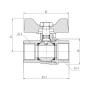 Кран кульовий Thermo Alliance Forte 3/4" ВР для газа (метелик) SF602G20