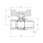 Кран кульовий Thermo Alliance Forte 3/4" ВЗ для газа (метелик) SF607G20
