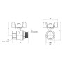 Кран кульовий Thermo Alliance Forte 1/2" ВЗ для води (метелик) SF607W15