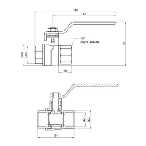 Кран кульовий Thermo Alliance Forte 1/2" ВР для води (ручка) SF600W15