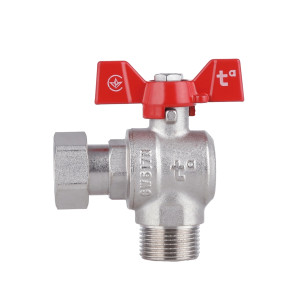 Кран кульовий з накидною гайкою SD Forte1/2" ВЗ для води кутовий SF224W15