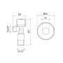 Кран кутовий Thermo Alliance Standart (ручка шестигранник) з вент.буксою 1/2"З х 3/4"З SF3441520